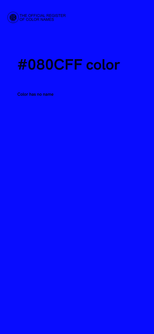 #080CFF color image