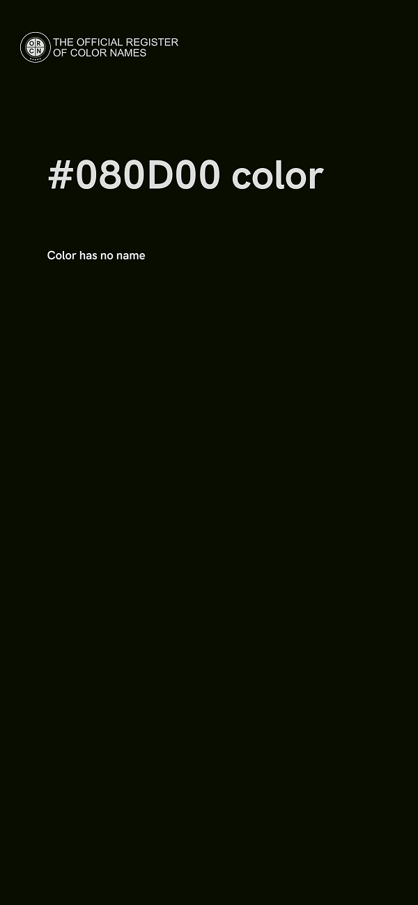 #080D00 color image