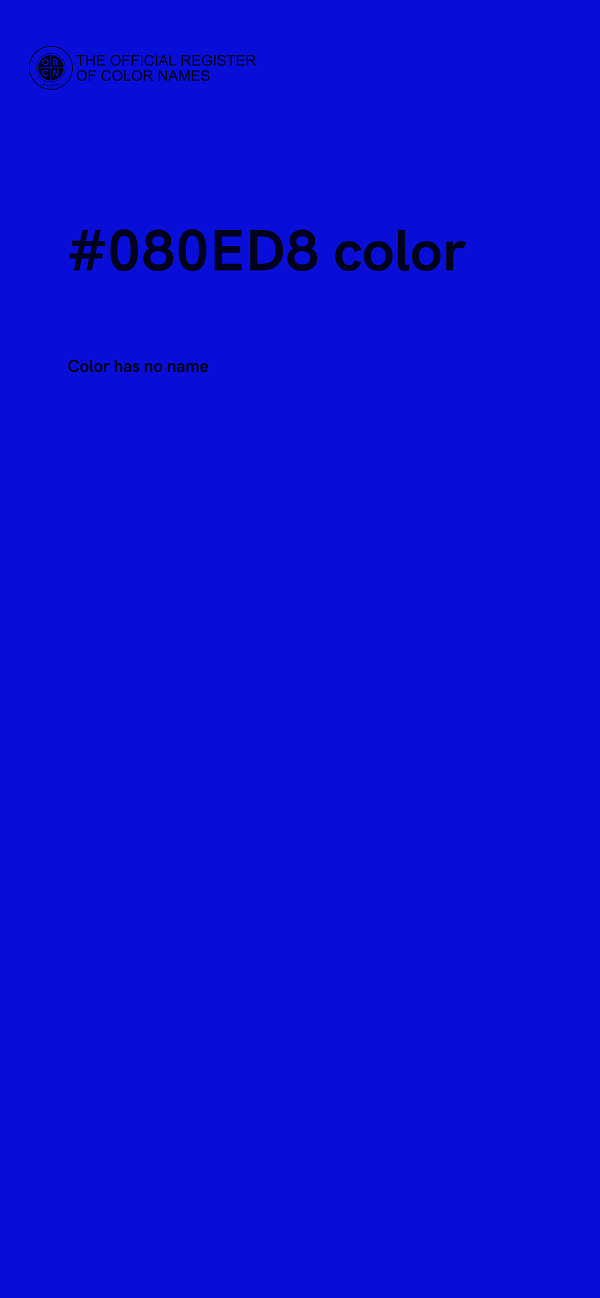 #080ED8 color image