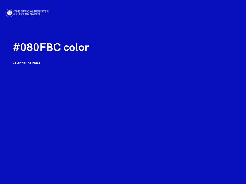 #080FBC color image