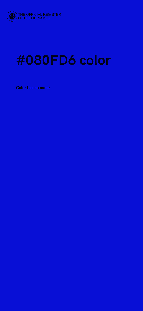 #080FD6 color image