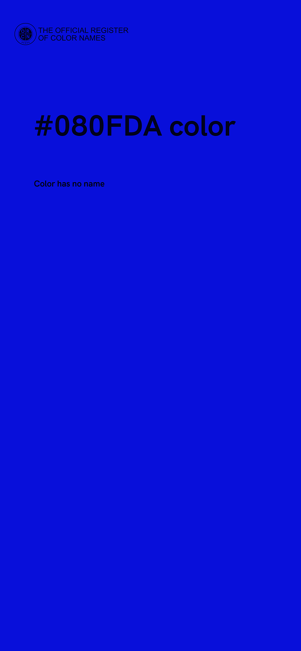 #080FDA color image