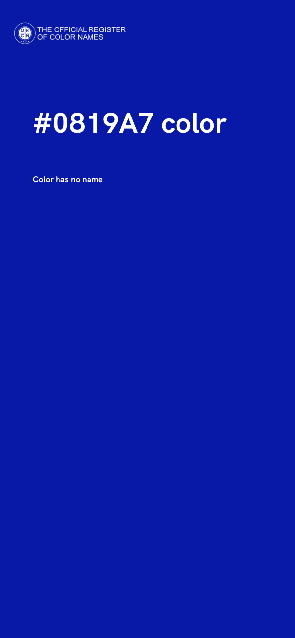 #0819A7 color image
