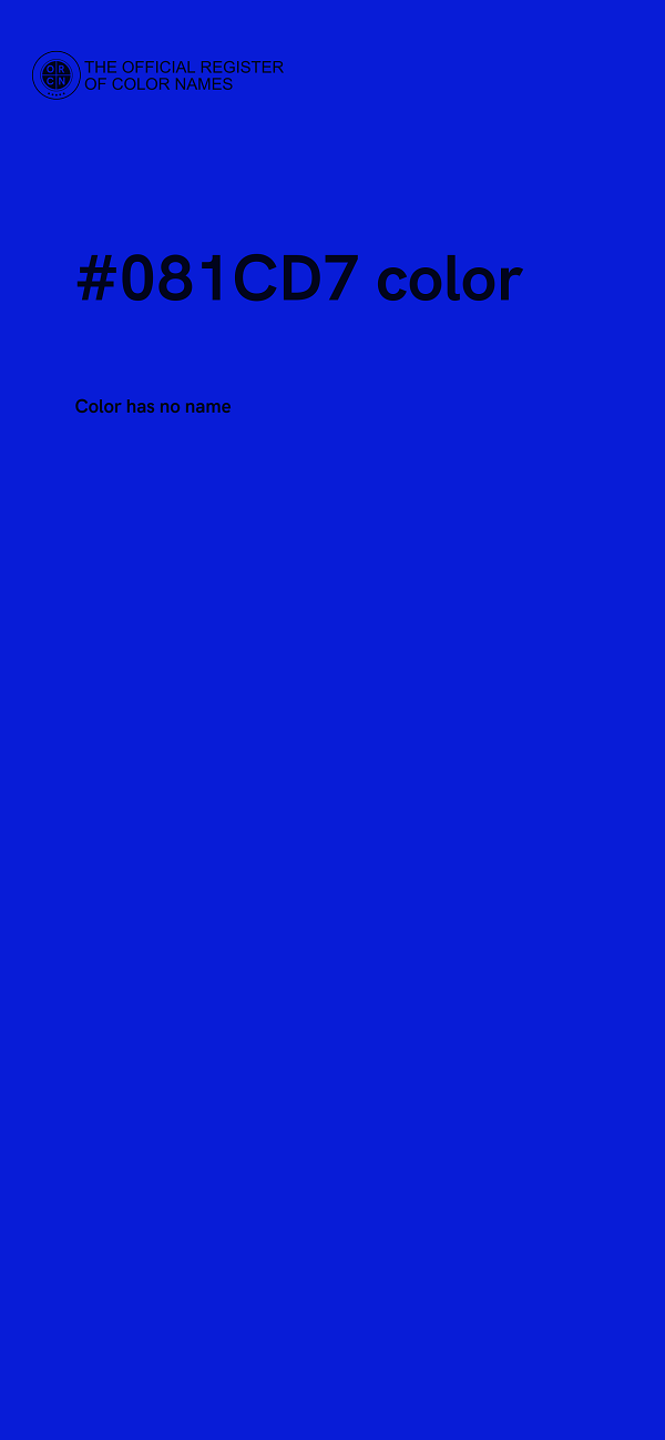 #081CD7 color image