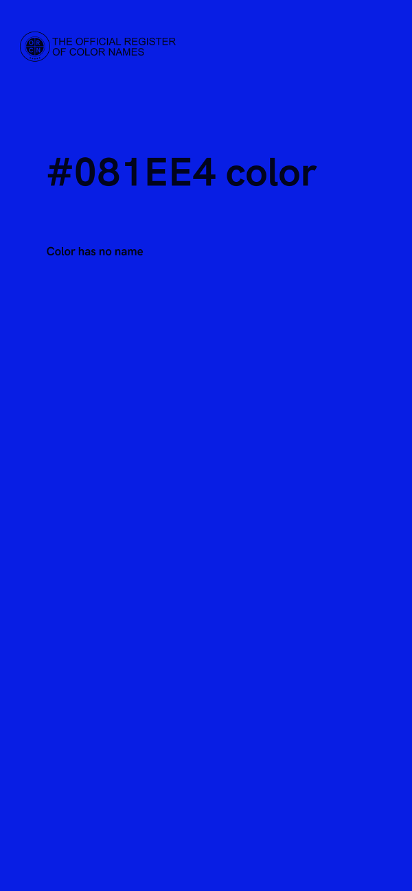 #081EE4 color image