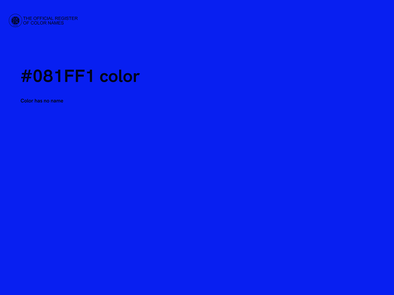 #081FF1 color image