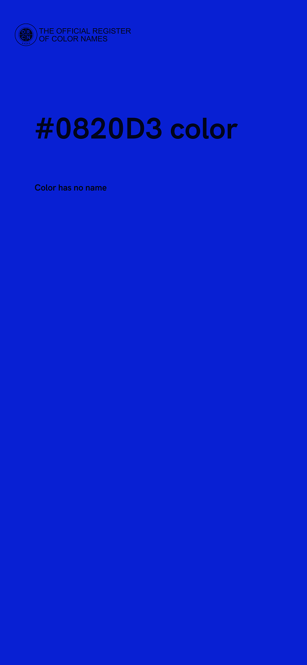 #0820D3 color image