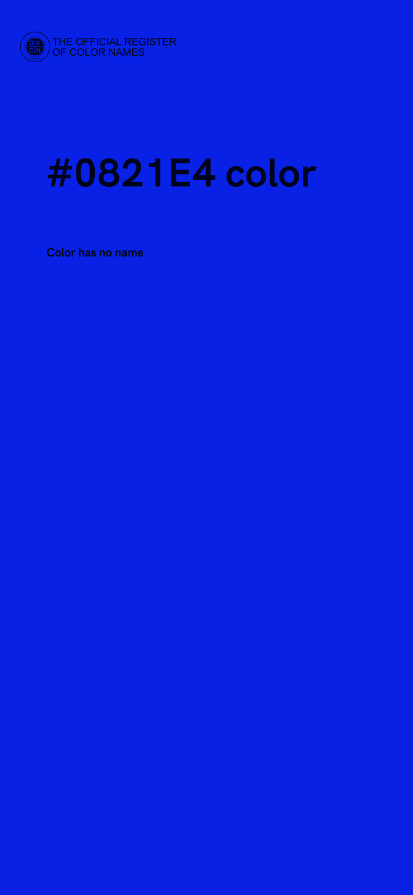 #0821E4 color image