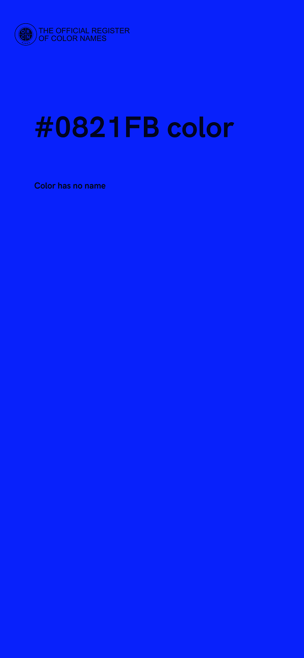 #0821FB color image