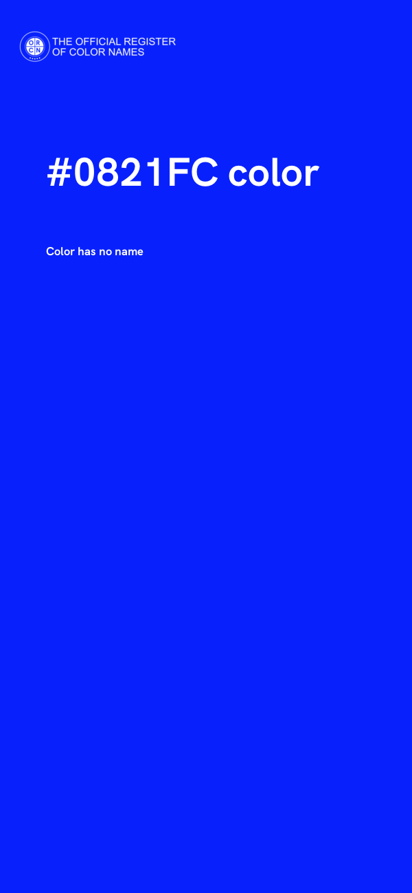 #0821FC color image