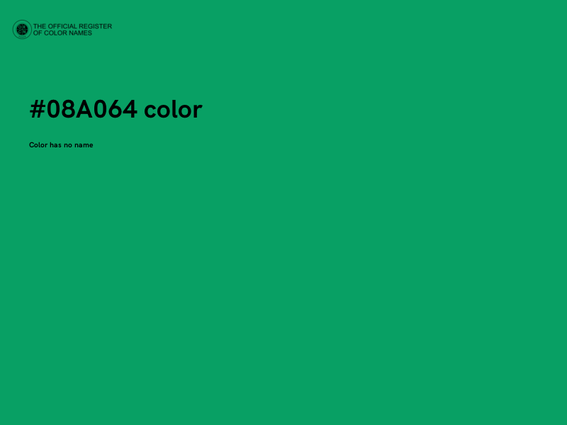#08A064 color image