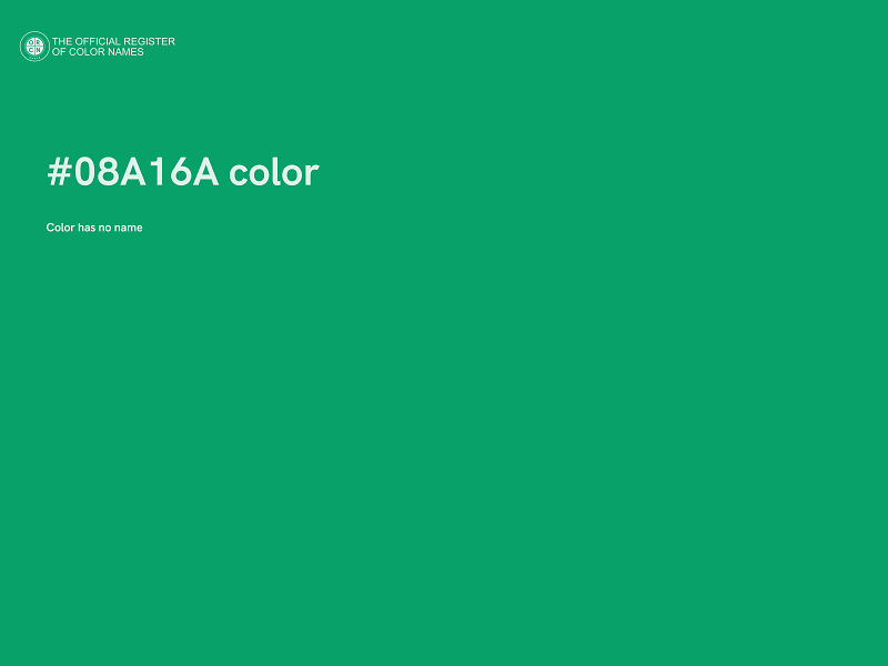 #08A16A color image