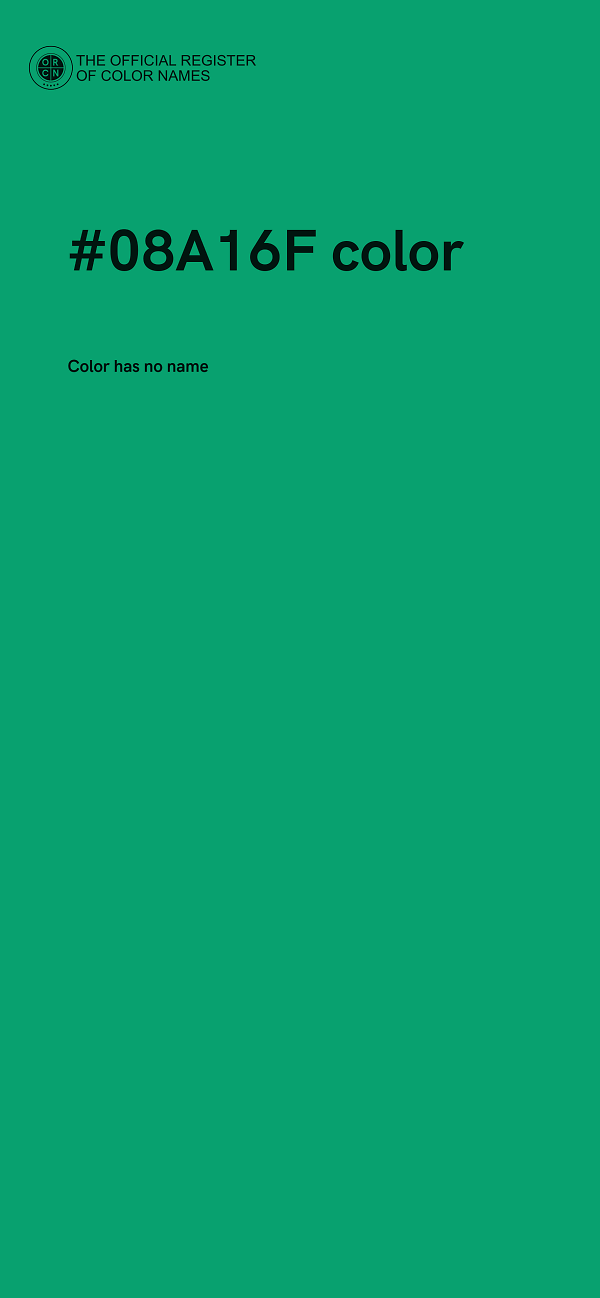 #08A16F color image
