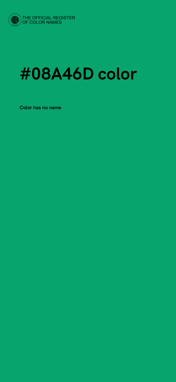 #08A46D color image