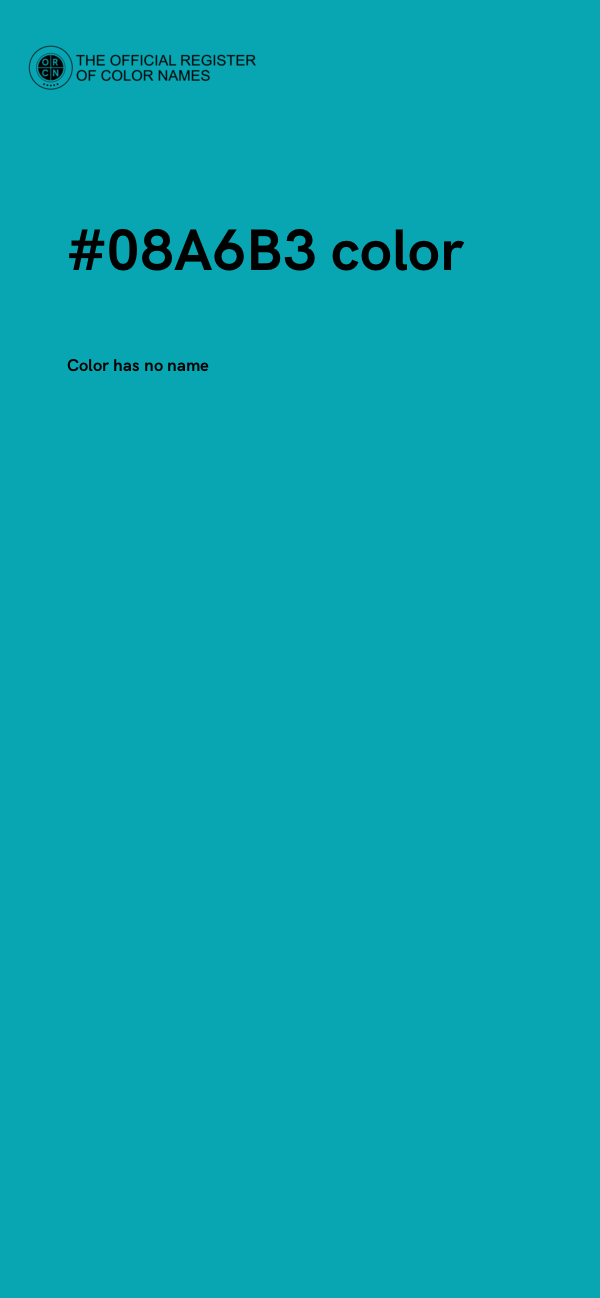 #08A6B3 color image
