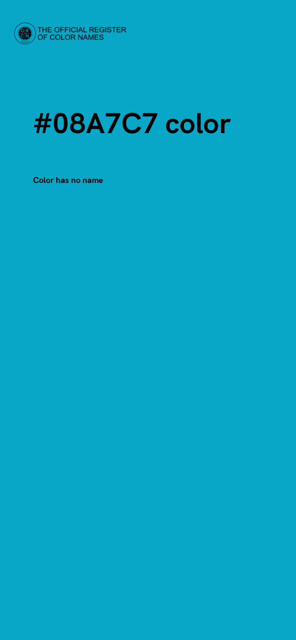 #08A7C7 color image