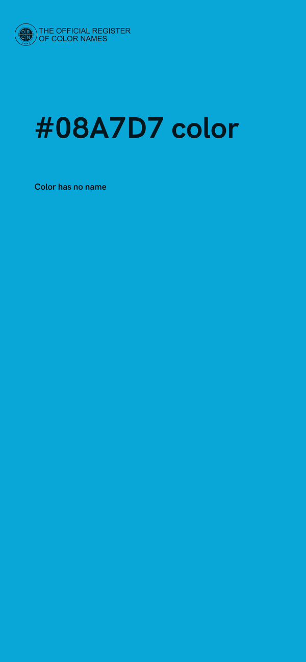 #08A7D7 color image