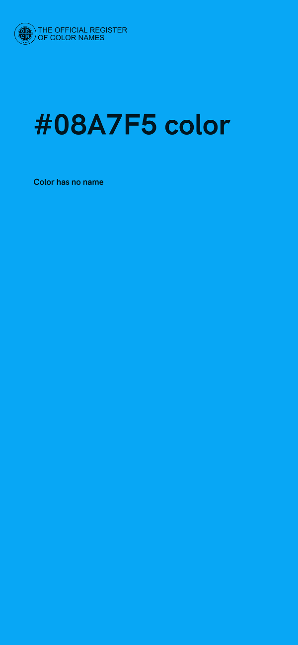 #08A7F5 color image