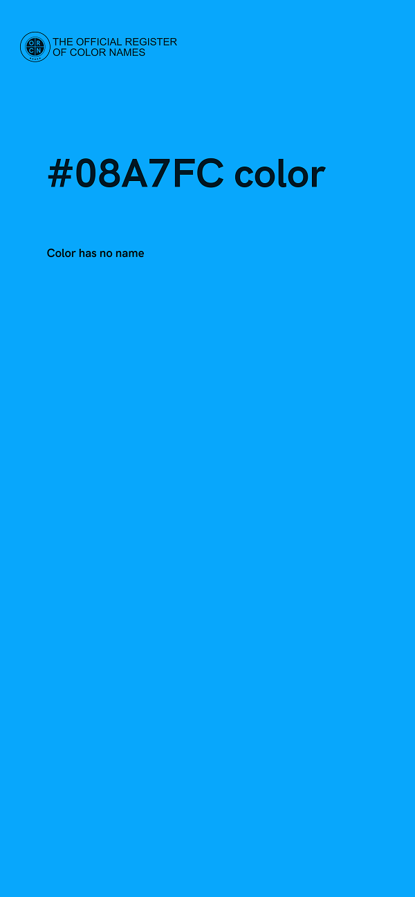 #08A7FC color image
