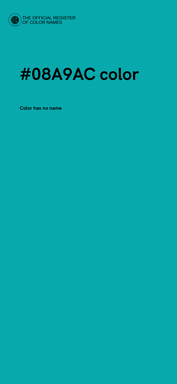 #08A9AC color image