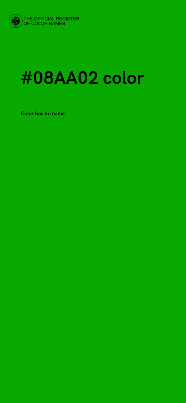 #08AA02 color image