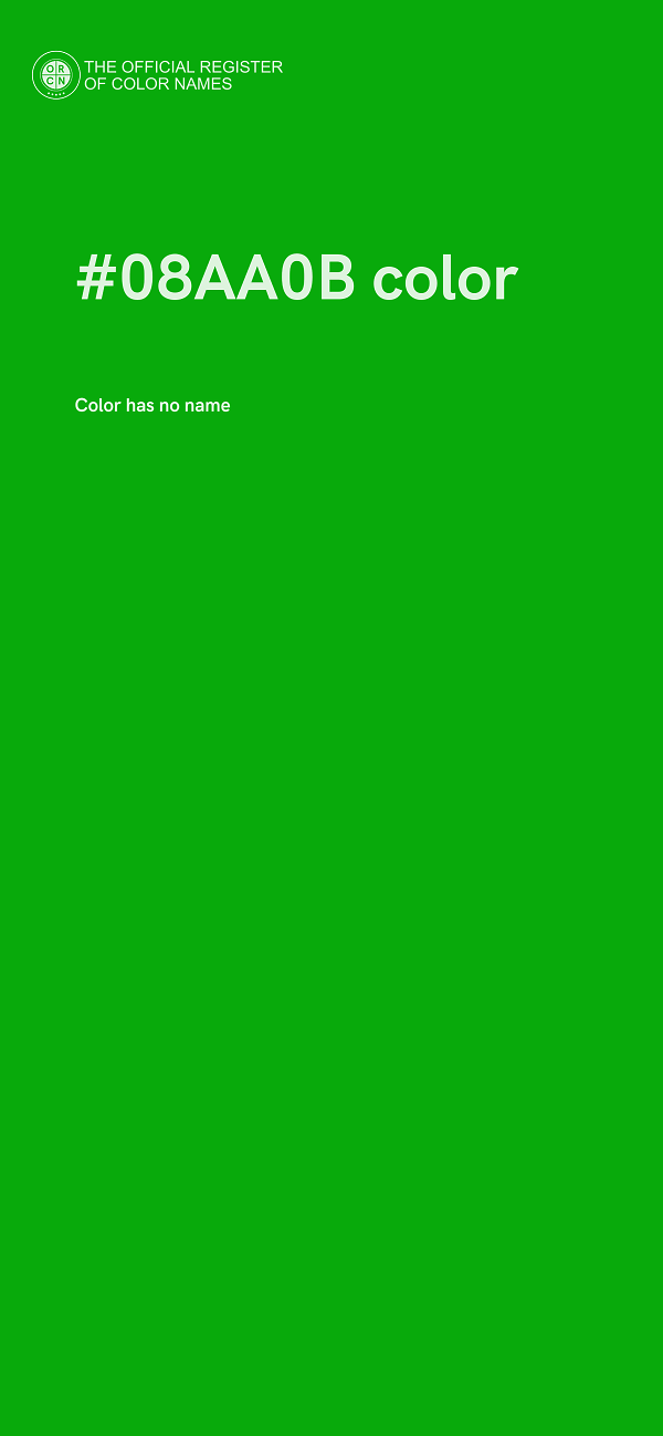 #08AA0B color image