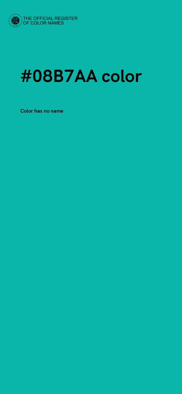 #08B7AA color image