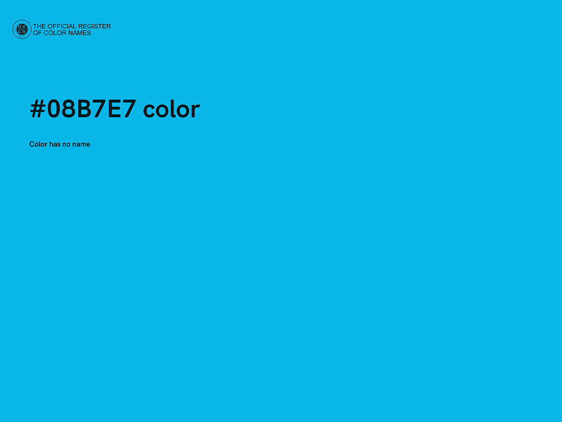 #08B7E7 color image