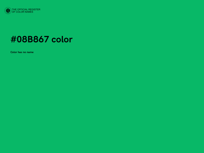 #08B867 color image