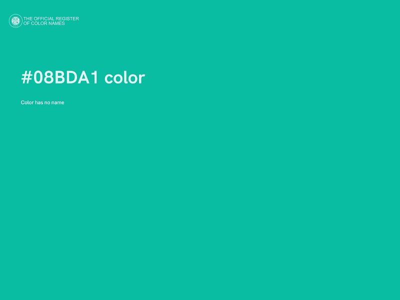 #08BDA1 color image