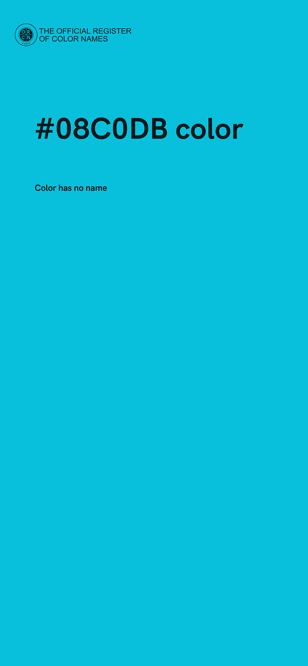 #08C0DB color image