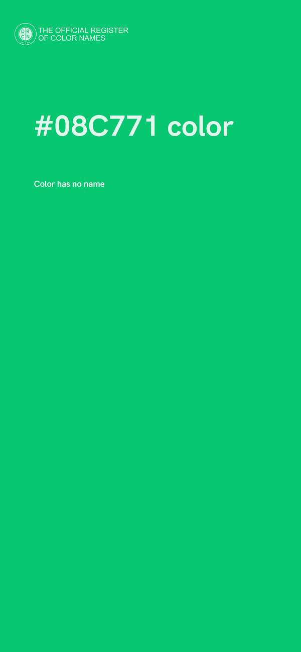 #08C771 color image