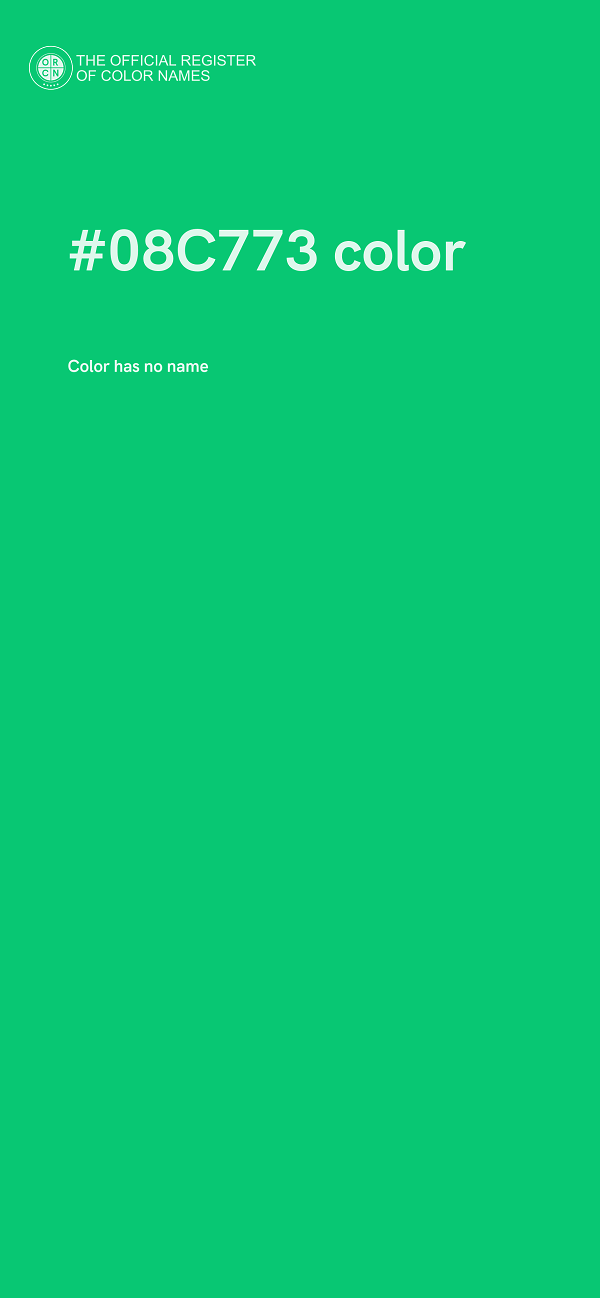 #08C773 color image
