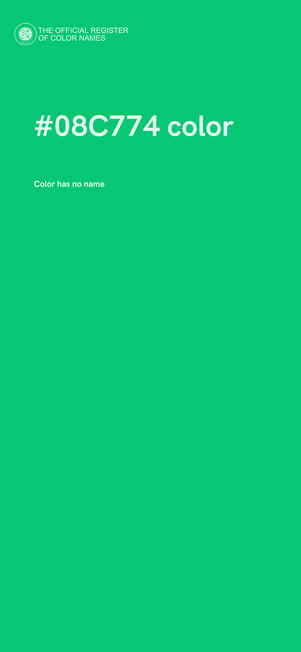 #08C774 color image