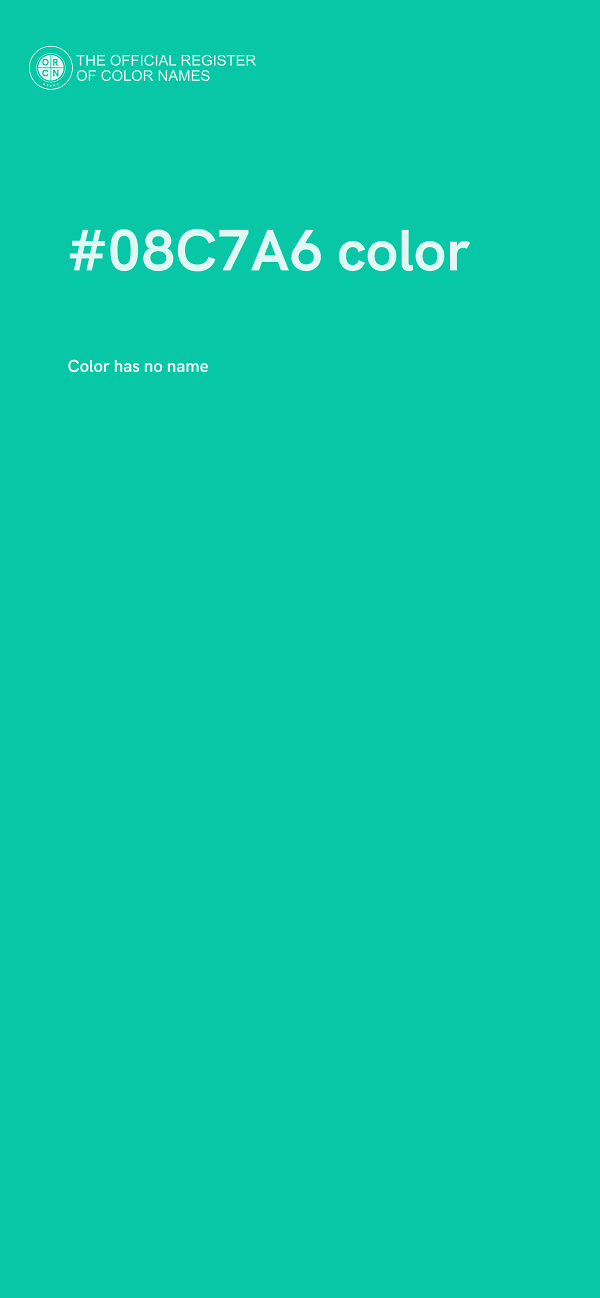 #08C7A6 color image