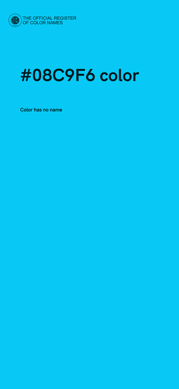 #08C9F6 color image