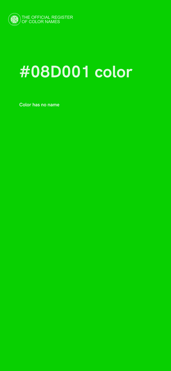#08D001 color image