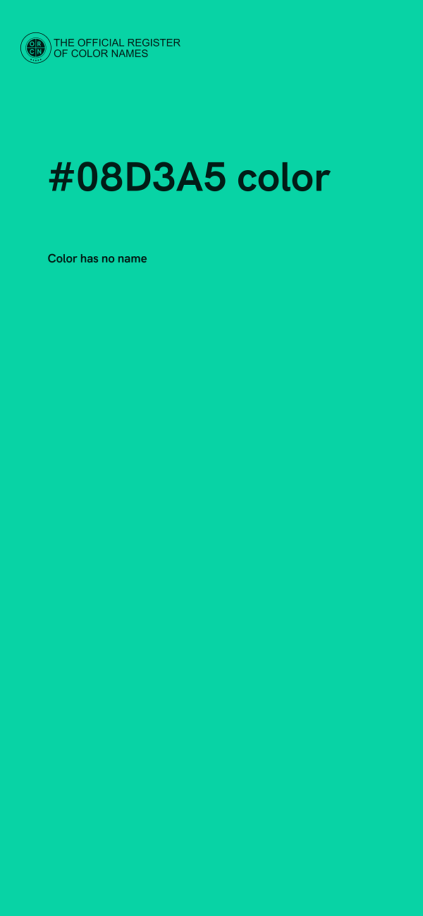 #08D3A5 color image
