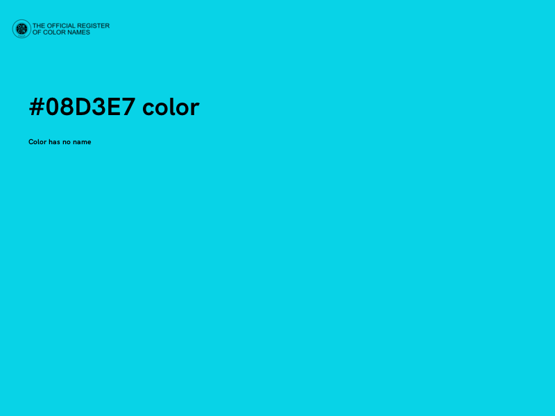 #08D3E7 color image