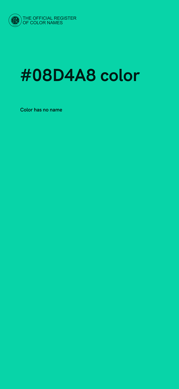 #08D4A8 color image