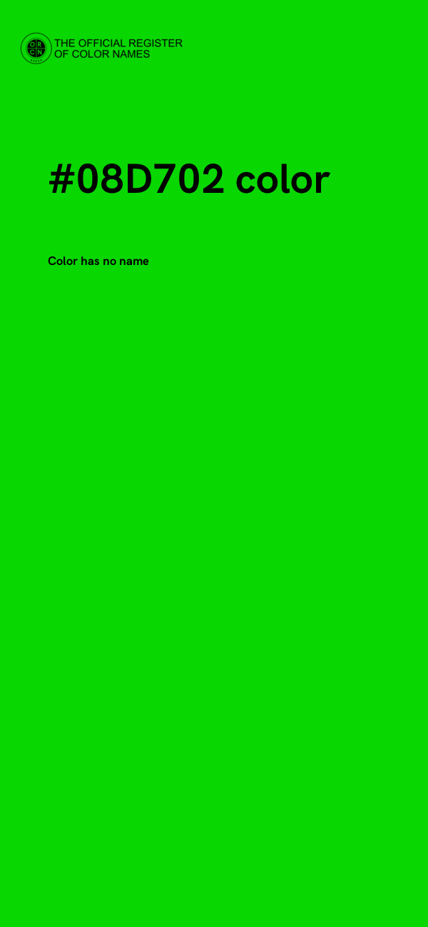 #08D702 color image