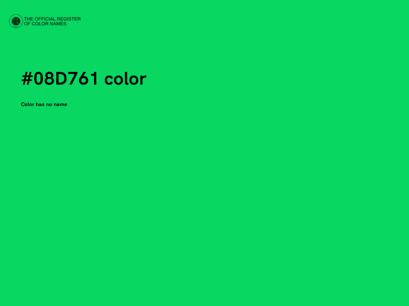 #08D761 color image