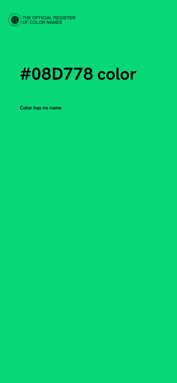 #08D778 color image