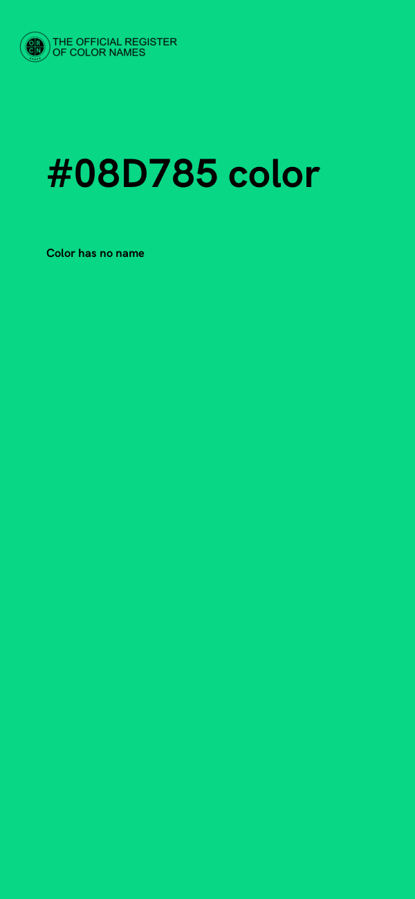 #08D785 color image
