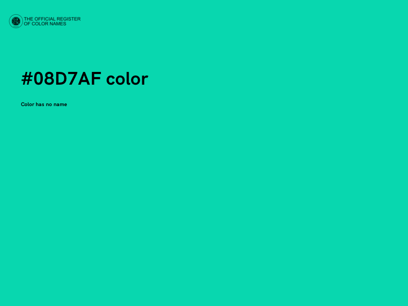 #08D7AF color image