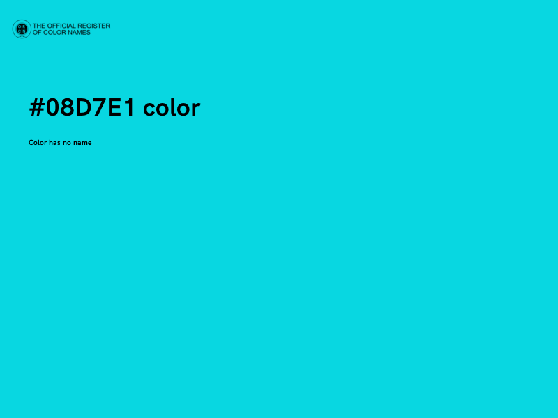 #08D7E1 color image