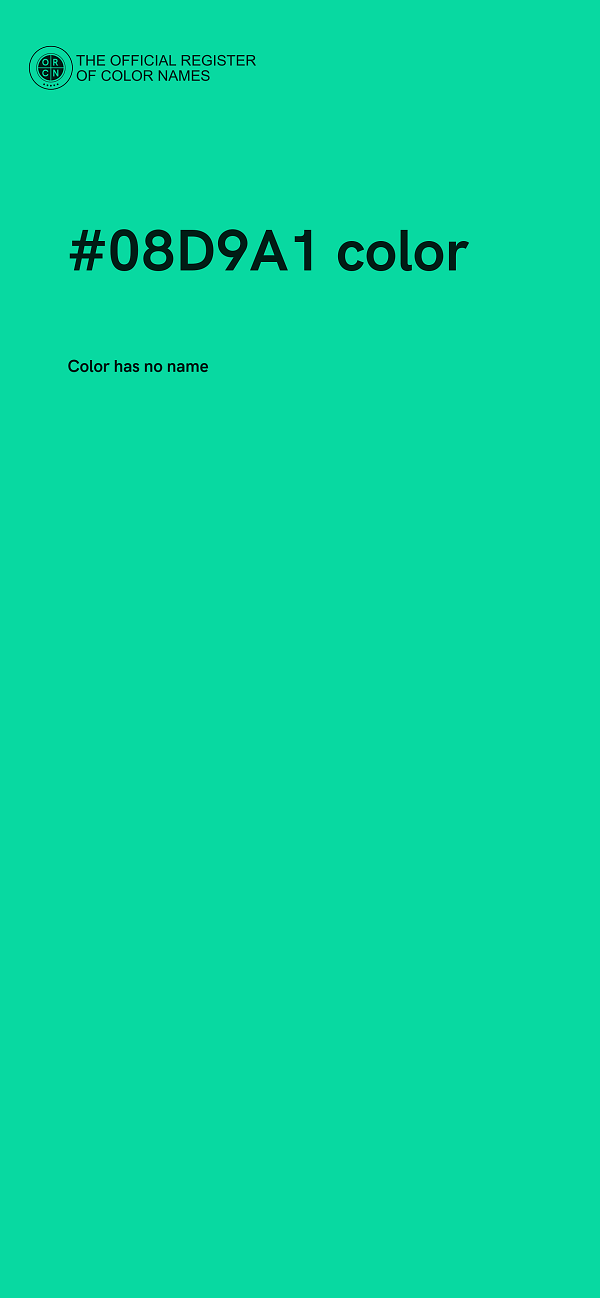 #08D9A1 color image