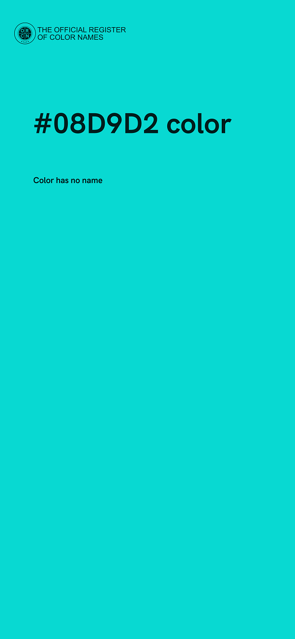 #08D9D2 color image