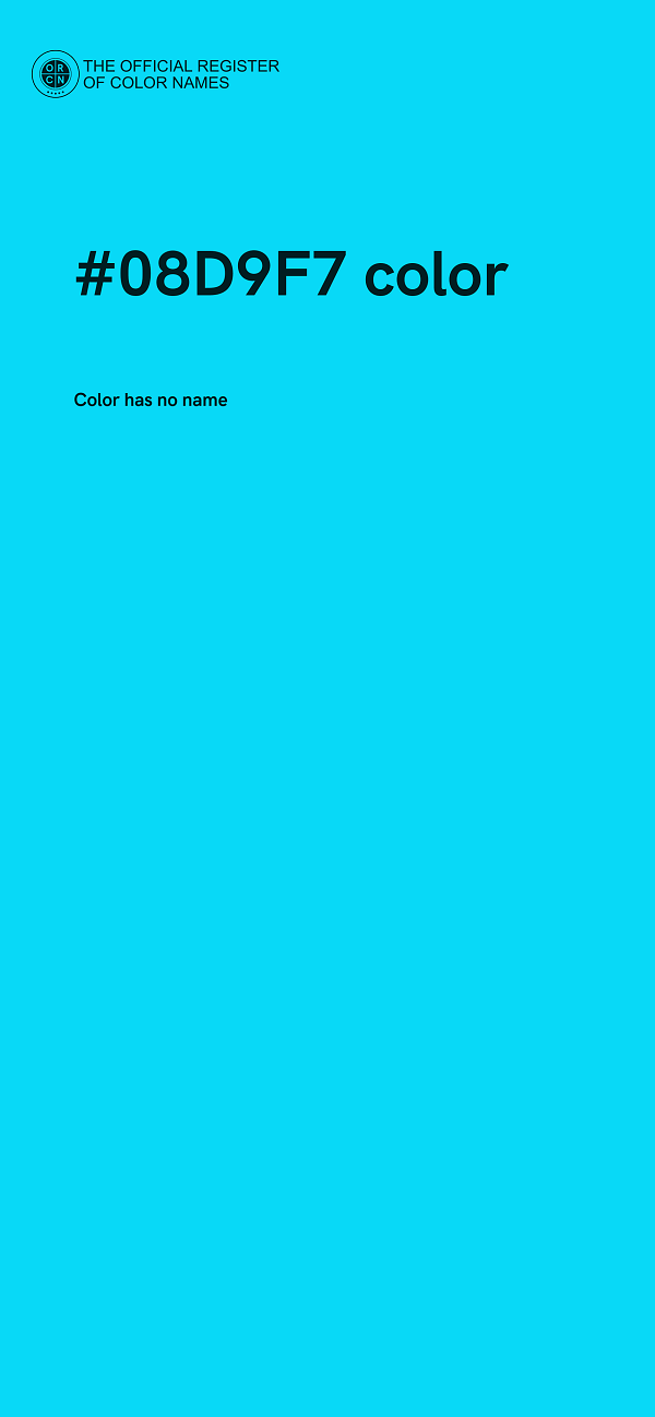 #08D9F7 color image