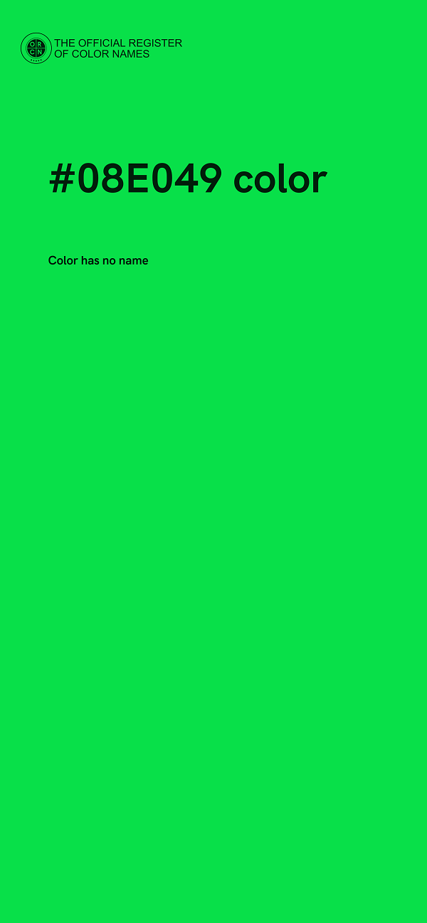 #08E049 color image
